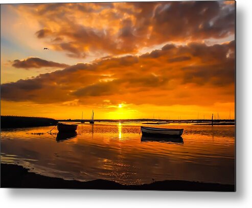 Boats Metal Print featuring the photograph Norfolk Sunset by Veronica In the Fens