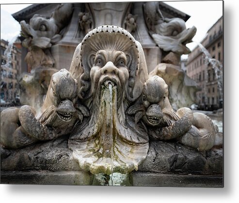 Face Metal Print featuring the photograph North Face Fontana del Pantheon by David Downs