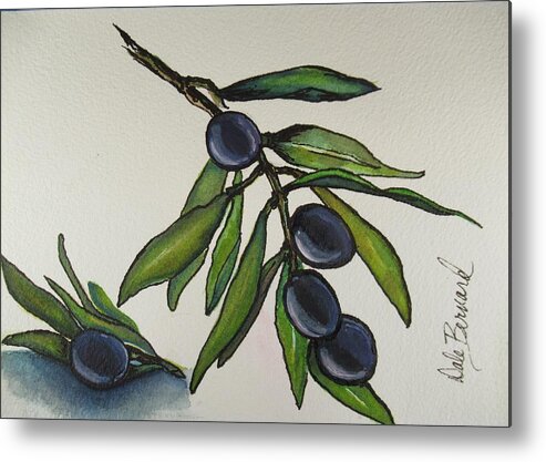 Olives Metal Print featuring the painting O Live In Peace by Dale Bernard