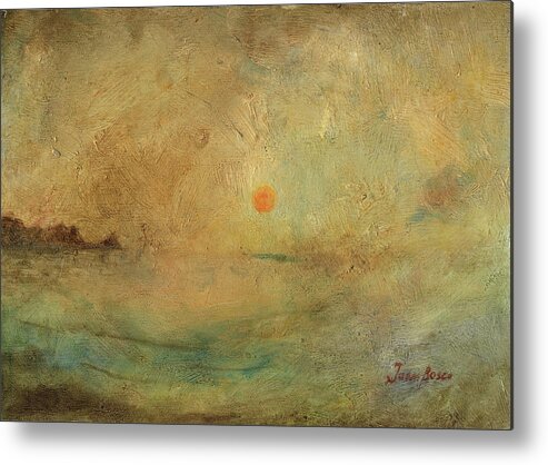 Ocean Sunset Metal Print featuring the painting Ocean sunset by Juan Bosco