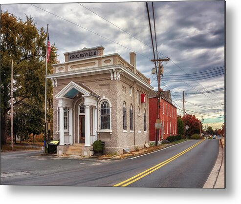 Bank Metal Print featuring the photograph Old Bank of Poolesville by Susan Rissi Tregoning