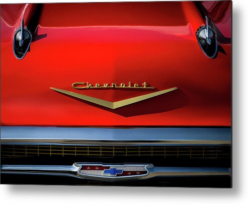 Vintage Metal Print featuring the digital art Orange '57 Chevy by Douglas Pittman