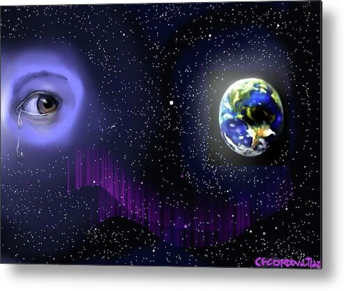 Eye Metal Print featuring the digital art Our pain and suffering is being felt by Carmen Cordova