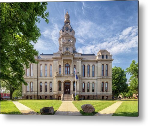 Parke County Courthouse Metal Print featuring the photograph Parke County Courthouse - Rockville, Indiana by Susan Rissi Tregoning