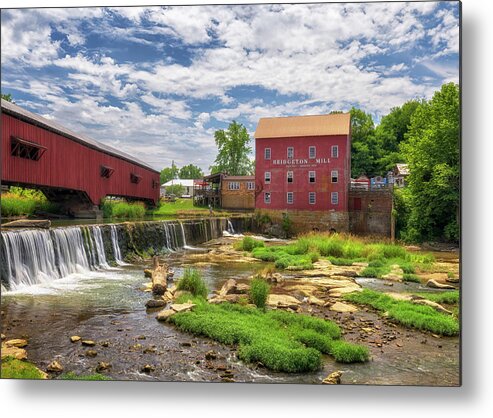 Parke County Metal Print featuring the photograph Parke County, Indiana - Bridgeton Mill and Covered Bridge by Susan Rissi Tregoning