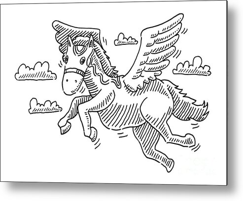 Flying Horse Drawing - Etsy