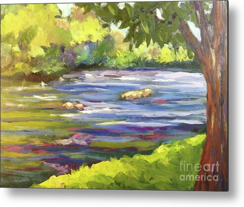 River Metal Print featuring the painting Pigeon River by Anne Marie Brown