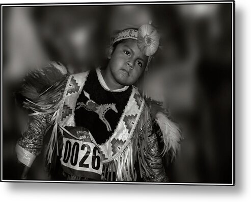 Native American Metal Print featuring the photograph Portrait of a Proud Young Dancer by Wayne King