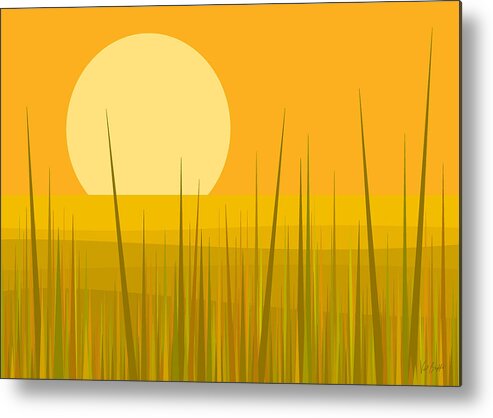 Prairie Sundown Metal Print featuring the digital art Prairie Sundown by Val Arie