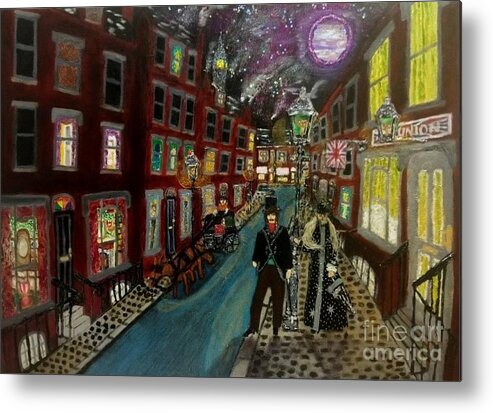 London Metal Print featuring the mixed media Purple Moon Victoriana by David Westwood
