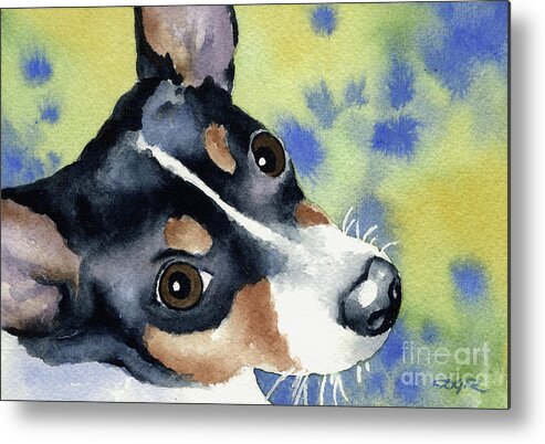 Rat Terrier Metal Print featuring the painting Rat Terrier by David Rogers