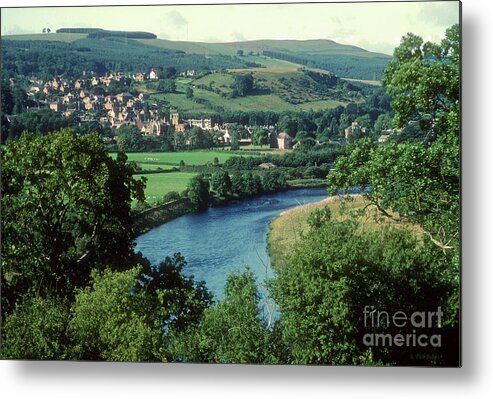 River Tweed Metal Print featuring the photograph River Tweed and Melrose by Phil Banks