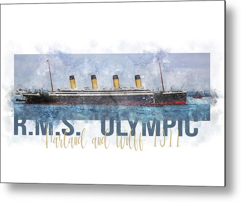 Steamship Metal Print featuring the digital art R.M.S. Olympic by Geir Rosset