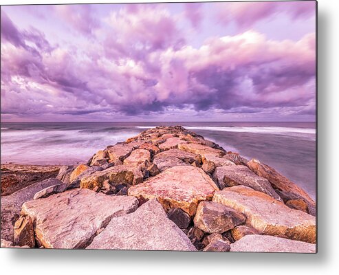 Carlsbad Metal Print featuring the photograph Rocks Reach To Sky Carlsbad California by Joseph S Giacalone