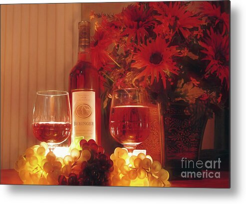 Still Life Metal Print featuring the photograph Romantic Interlude by Kathy Baccari