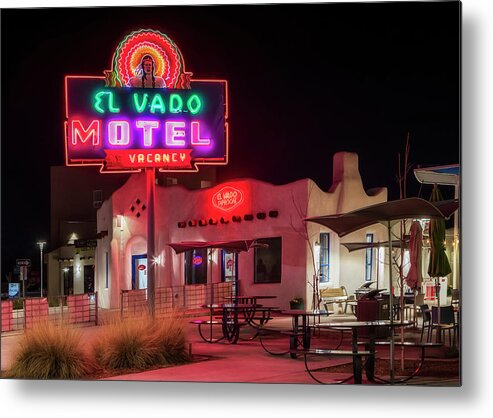 Route 66 Metal Print featuring the photograph Route 66 - El Vado Motel - Albuquerque, NM by Susan Rissi Tregoning