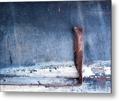 Abstract Metal Print featuring the photograph Rusty Old Tour Boat Hull Close Up 02 by Dutch Bieber