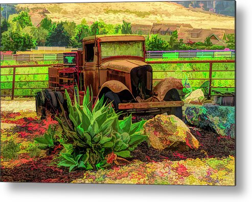 Truck Metal Print featuring the photograph Rusty Truck On The Rocks by Floyd Snyder