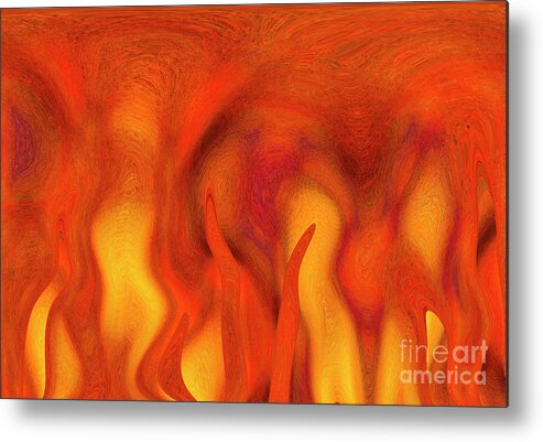 Bright Colors Metal Print featuring the mixed media Sacred fire by Elena Gantchikova