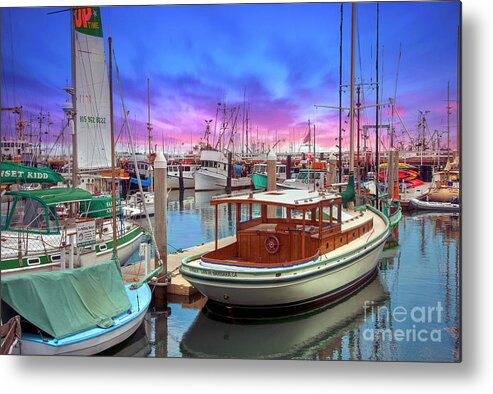 Santa Barbara Defines Luxury Living And Service On The American Metal Print featuring the photograph Santa Barbara Marina Boats by David Zanzinger