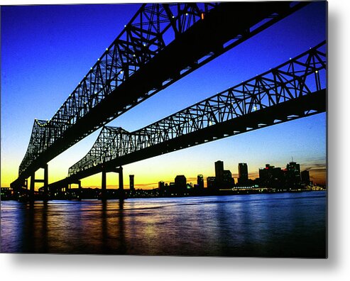 Algiers Metal Print featuring the photograph Walking To New Orleans - Crescent City Connection Bridge, New Orleans, LA by Earth And Spirit