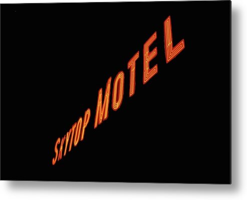 Neon Metal Print featuring the photograph Skytop Motel by Leslie Porter