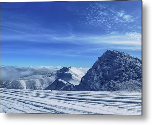 Monochrome Metal Print featuring the photograph National park of Low Tatras by Vaclav Sonnek