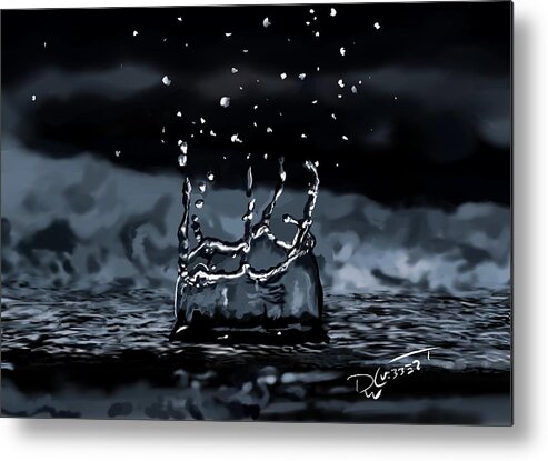 Water Metal Print featuring the digital art Splash You Tube LIVE Painting by David Luebbert