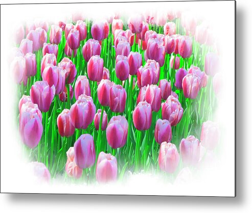 Easter Metal Print featuring the mixed media Spring Tulips by Moira Law