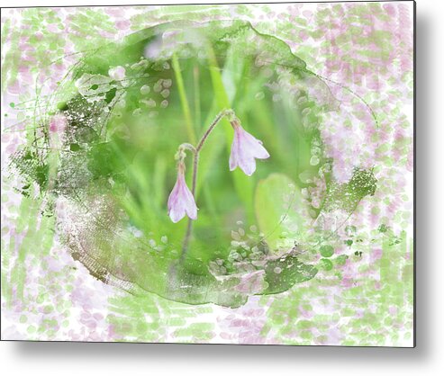 Easter Metal Print featuring the mixed media Spring Twin Flower by Moira Law
