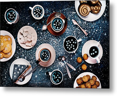Black Background Metal Print featuring the photograph Stargazers by Dina Belenko Photography