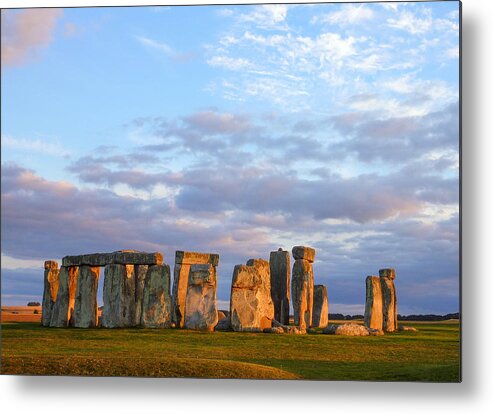 Prehistoric Era Metal Print featuring the photograph Stonehenge in the evening sun, England by Frans Sellies