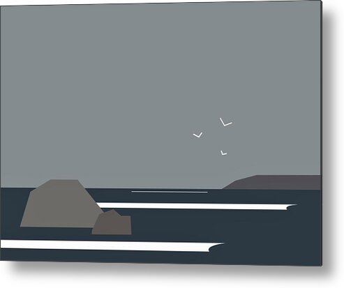 Sea Metal Print featuring the digital art Storm brewing? by Fatline Graphic Art