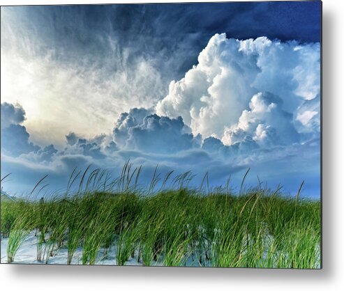 Storm Over The Dunes Metal Print featuring the photograph Storm over the Dunes by Carolyn Derstine