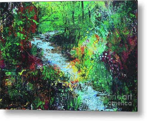 Landscape Metal Print featuring the painting Sun Splash Stream by Jeanette French