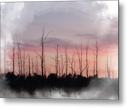 Trees Metal Print featuring the mixed media Sundown by Moira Law