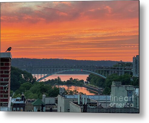 Inwood Metal Print featuring the photograph Sunset, Henry Hudson Bridge by Cole Thompson