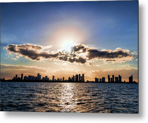 Sunset Over Miami Metal Print featuring the photograph Sunset Over Miami by Phyllis Taylor