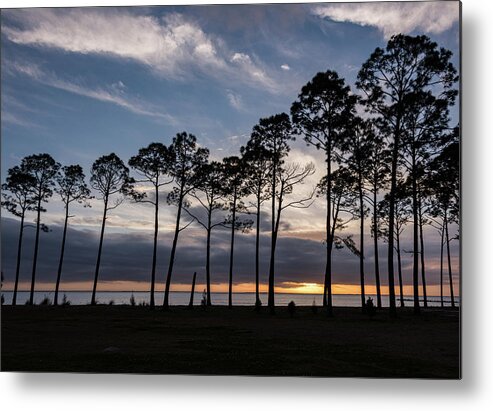 Cape San Blas Lighthouse Metal Print featuring the photograph Sunset over Saint Joseph Bay by Travel Quest Photography