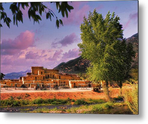 Landscapes Metal Print featuring the photograph Taos Pueblo by Micah Offman