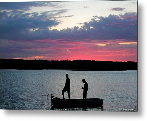 Sunset Metal Print featuring the photograph Text Me at Sundown by Mary Walchuck