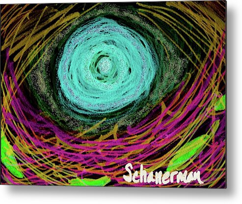 Original Drawing/painting Metal Print featuring the drawing The All-Knowing Eye by Susan Schanerman