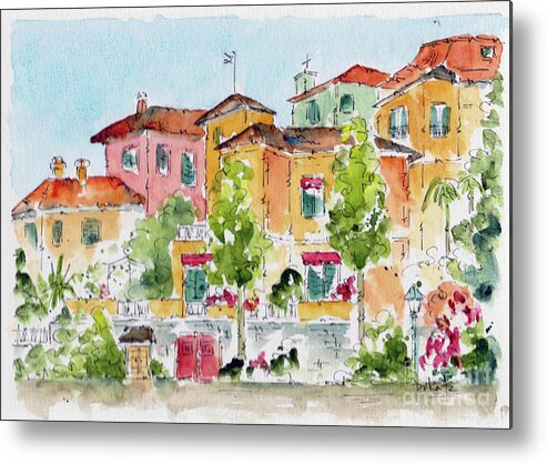 Impressionism Metal Print featuring the painting The Colors of Varenna by Pat Katz
