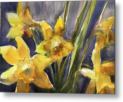 Flower Metal Print featuring the painting The Daffodils Bloomed II by Judith Levins