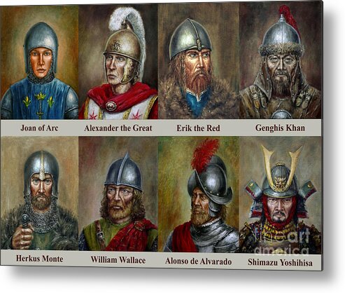 Warriors Metal Print featuring the painting The famous warriors I by Arturas Slapsys
