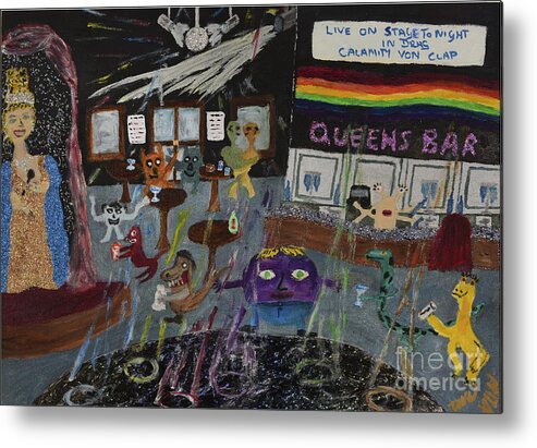 Lgbtq Metal Print featuring the painting The Gay scene is not what it once was by David Westwood