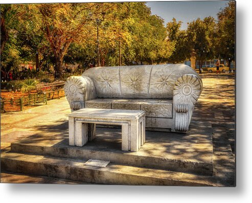 Marble Metal Print featuring the photograph The hard sofa by Micah Offman
