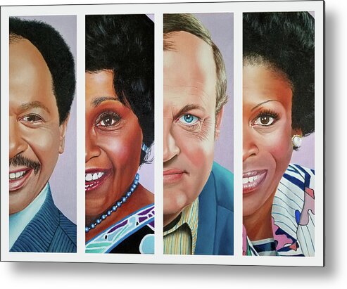 Tv Sitcom Metal Print featuring the painting The Jeffersons by Vic Ritchey