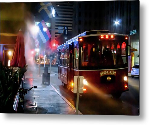 Bus Metal Print featuring the photograph The Last Bus From Phoenix Downtown by Micah Offman