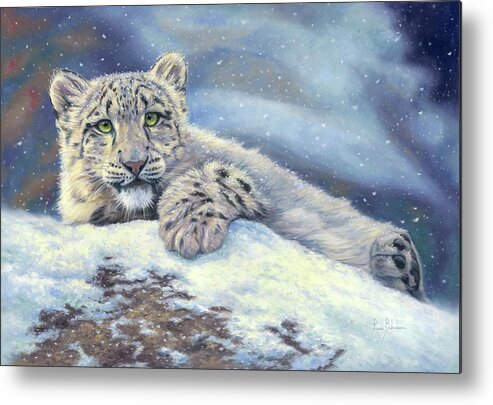 Snow Leopard Metal Print featuring the painting The Snow Princess by Lucie Bilodeau